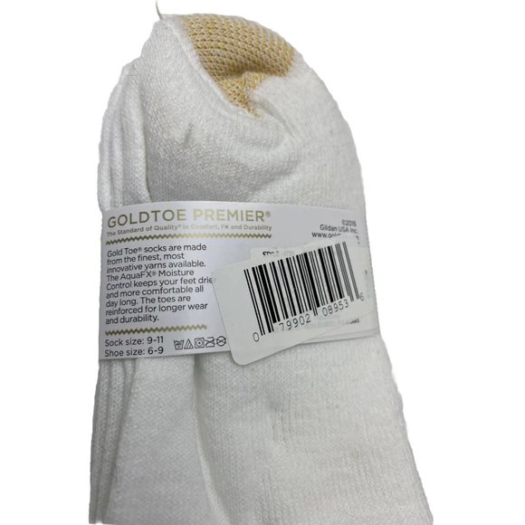 Gold Toe White Socks Ladies 3 Pairs Low Cut with Moisture Control Brand New - Picture 2 of 6